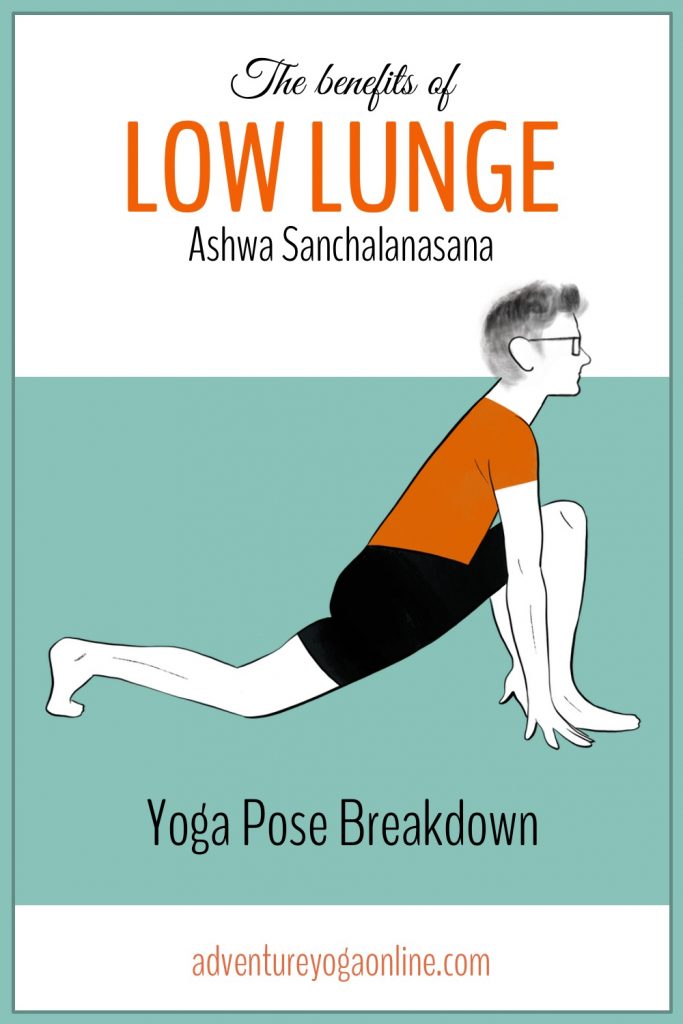 pinterest image for the benefits of low lunge