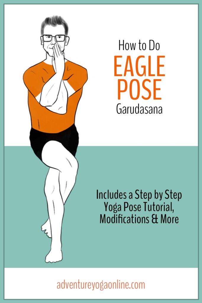 pinterest image for how to do eagle pose